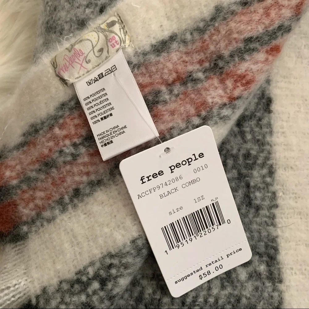 Free People Multicolor Striped Cozy Fridge Scarf